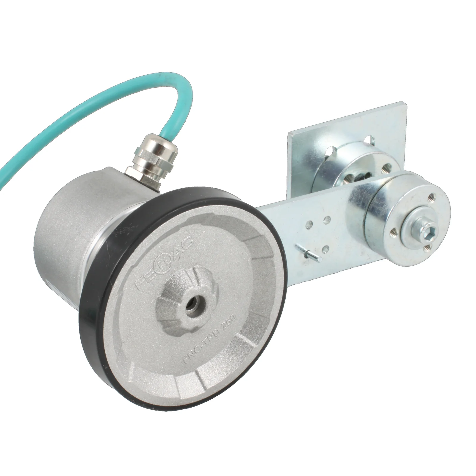 innocont EIM 5025OS1-R2 — Инкрементальный энкодер INNOCONT D=50мм с мерным колесом L=250мм, онтактная поверхность - резина, профиль гладкий, 1имп/1мм, 5…30VDC, выход HTL, IP64, -20…+85°C, радиальный кабель 2м