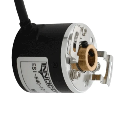 innocont ESI-H40-12-1000-6-L-5 — Инкрементальный энкодер INNOCONT D=40мм, полый вал 12мм, 1000 имп/об, 5VDC, выход TTL, IP54, -20…+80°C, радиальный кабель 2м