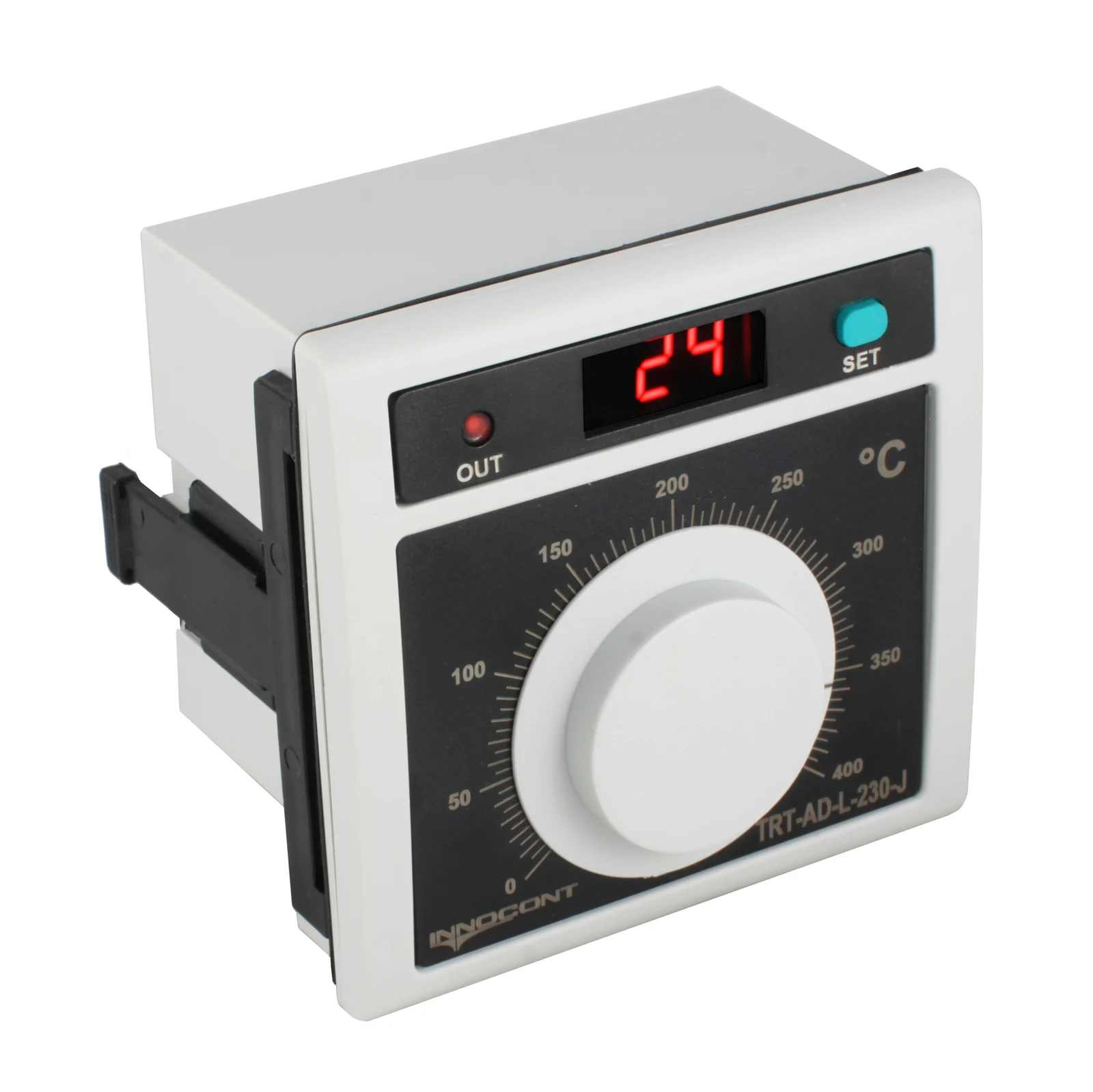 innocont TRT-AD-L-230-J — Температурный контроллер INNOCONT с аналоговым управлением и дисплеем, 96х96х50 мм,вход IC, 0...400C, выход реле, ON/OFF, 230VAC