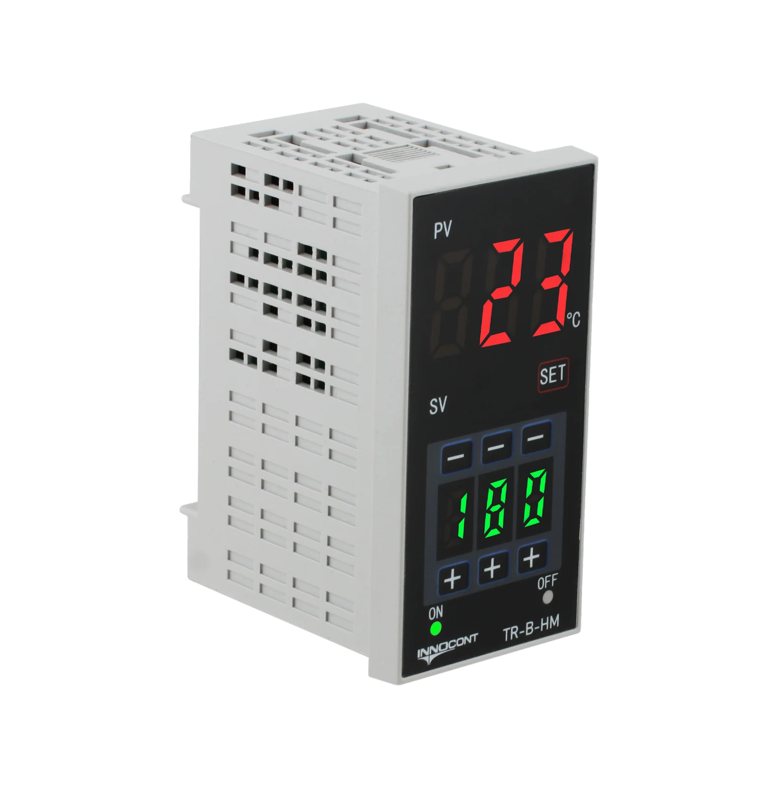 innocont TR-B-HM — Температурный контроллер, 2 дисплея, 3 разряда, 48х96х62 мм, 110-220VAC, выход: реле, режим работы: ON/OFF